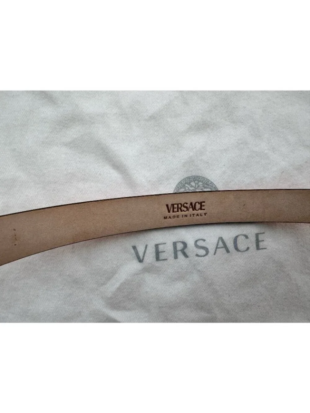 NWT Authentic Versace Leather Belt Medusa Buckle Orange Luxury Designer